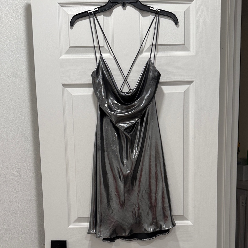 Sold!!!Zara Silver Metallic Strappy Dress